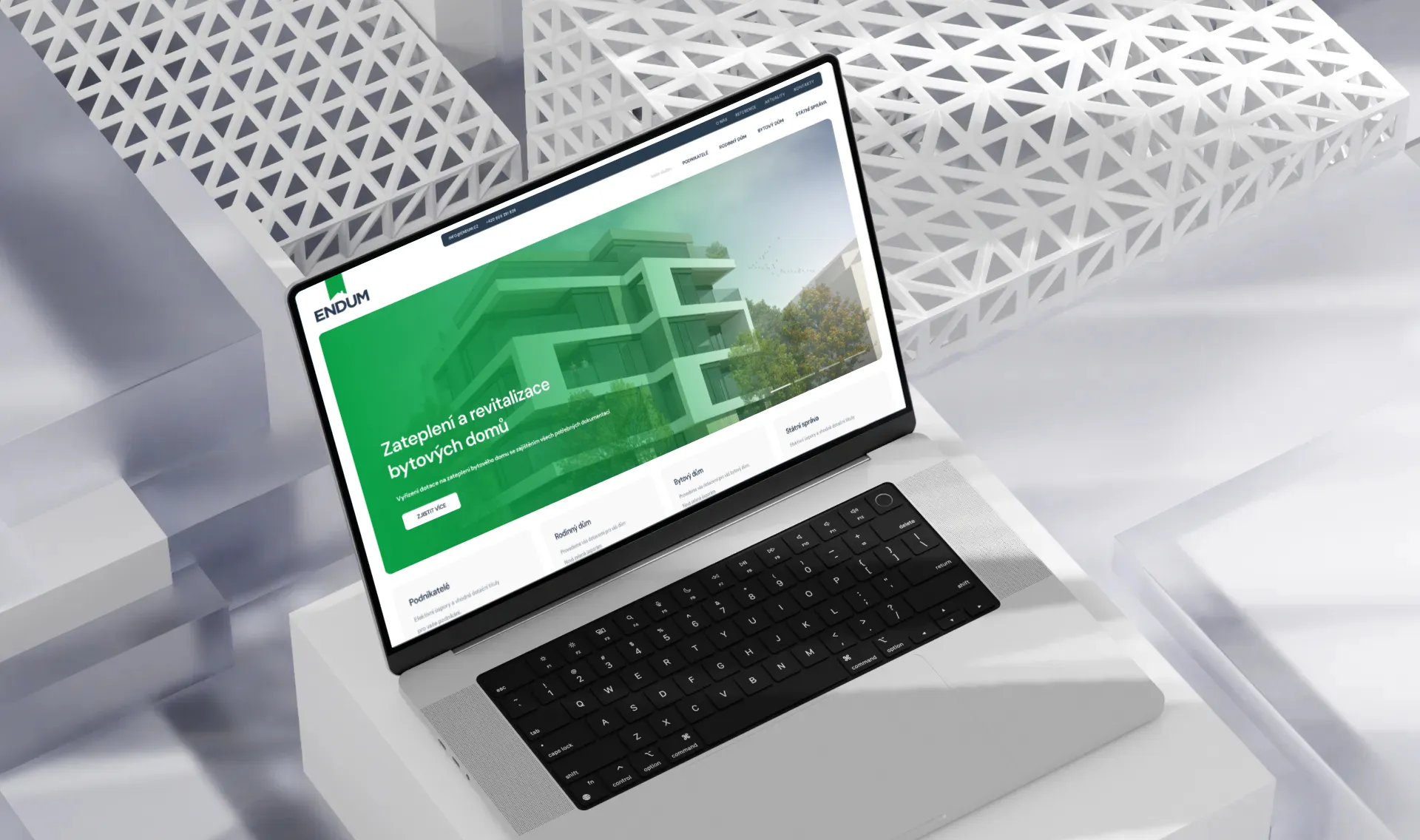 Mockup webu Endum