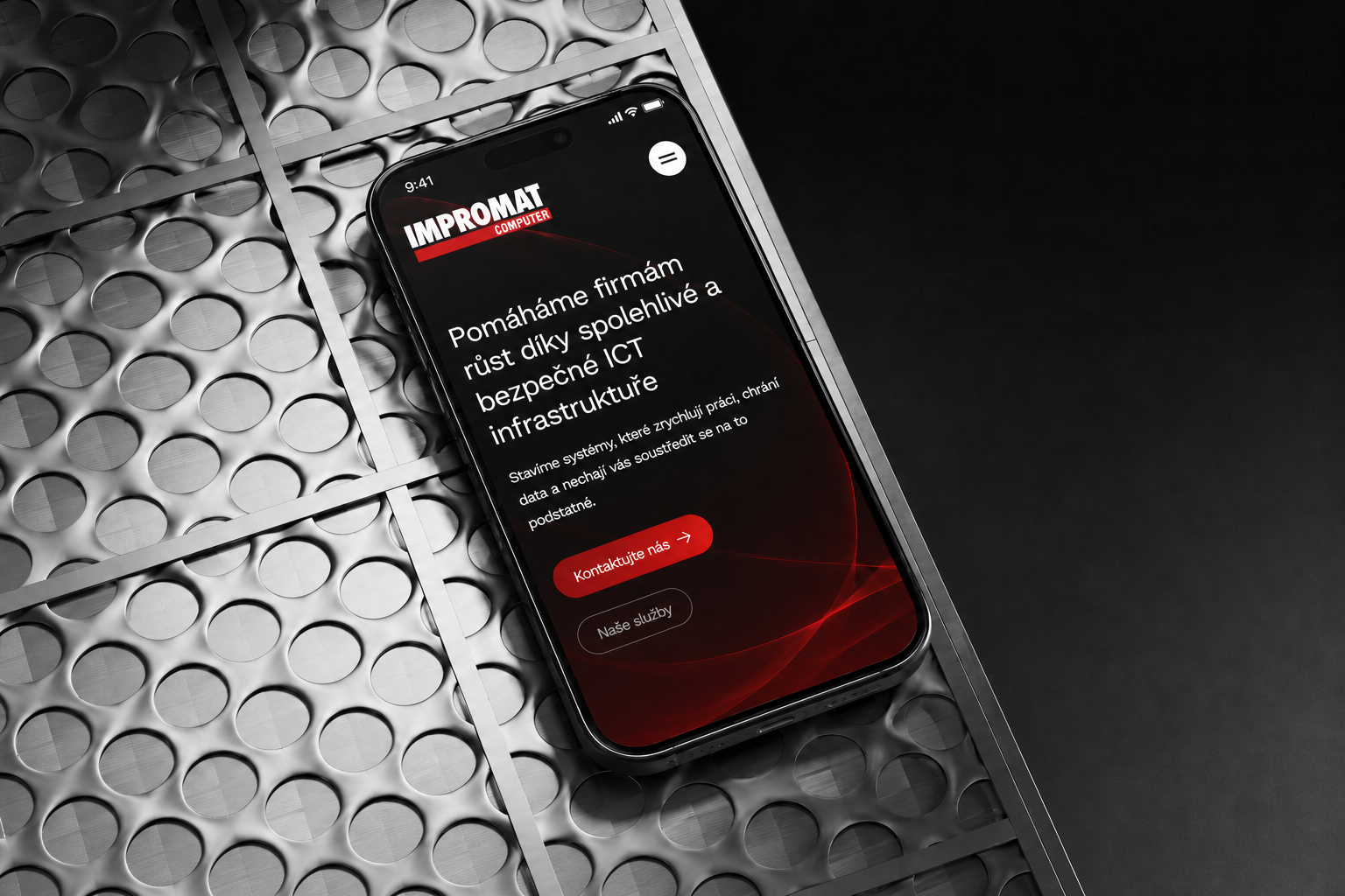 Mobilní mockup webu IMPROMAT-COMPUTER