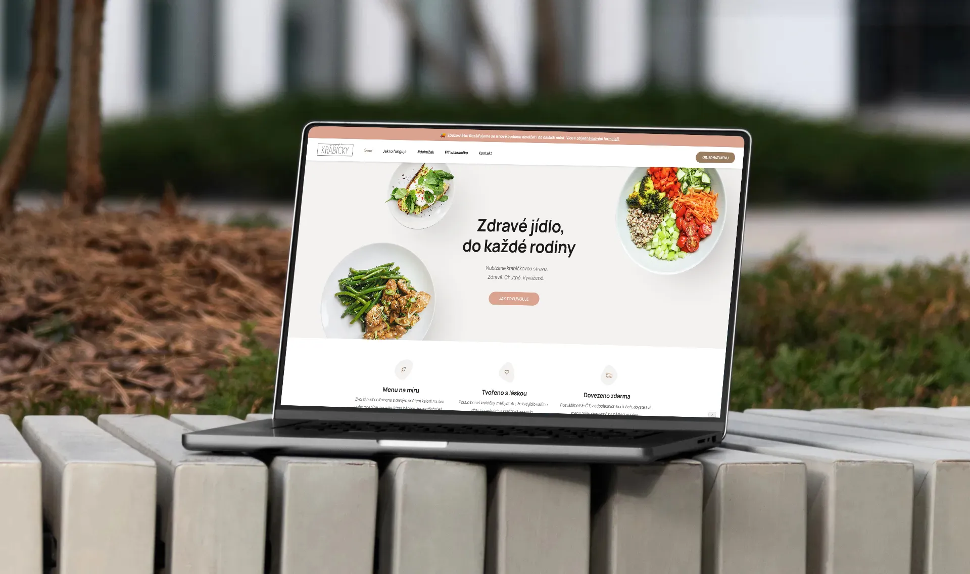 Desktop mockup webu Beru KRABIČKY